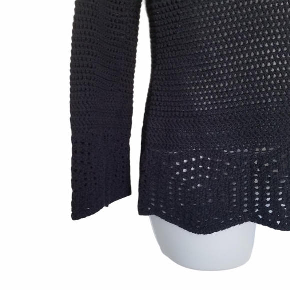 J Jill V-Neck Navy Blue XSmall Open Knit Sweater. - Picture 6 of 9